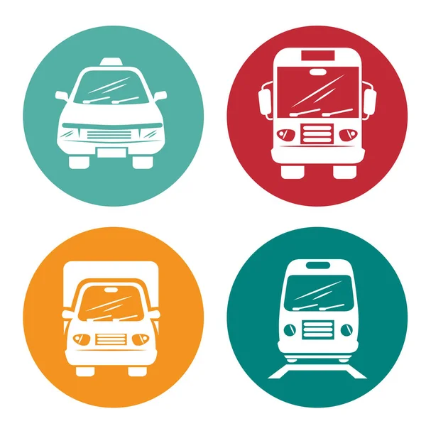 Iconos de los medios de transporte — Archivo Imágenes Vectoriales