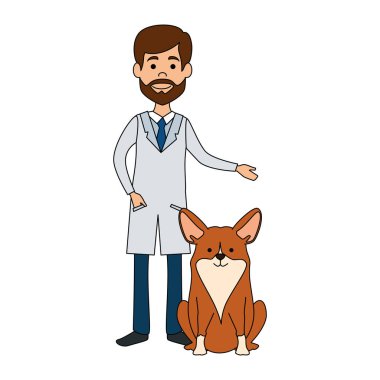köpek avatar karakteri ile veteriner doktor