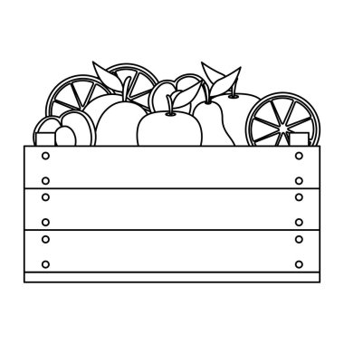 ahşap kutuda lezzetli meyveler