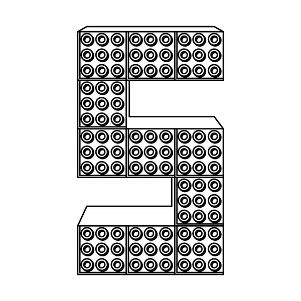 おもちゃのピースでナンバー5 — ストックベクタ