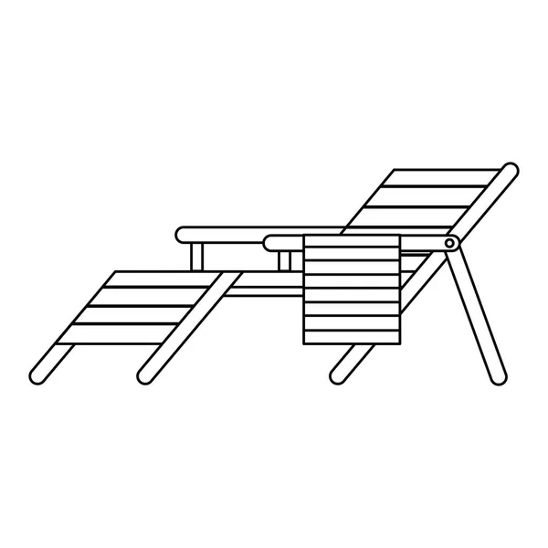 Trä strandstol ikon — Stock vektor