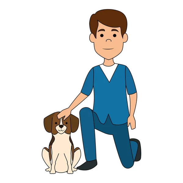 Veterinary doctor with dog avatar character — Stock Vector