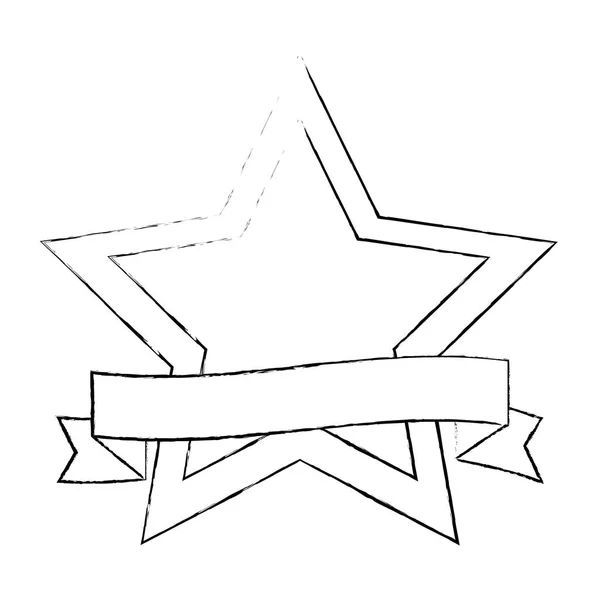 星付きリボンフレーム — ストックベクタ