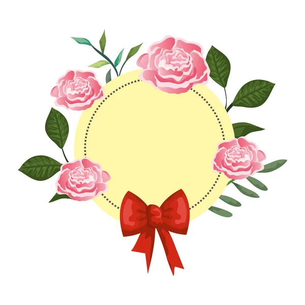 Icono de decoración de rosas circulares — Vector de stock