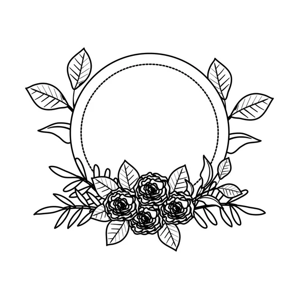 Icono de decoración de rosas circulares — Vector de stock