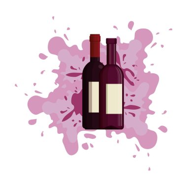 şarap şişeleri siluetleri simgeler