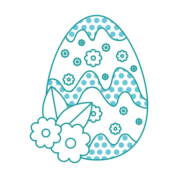 Huevo de Pascua pintado con decoración floral — Vector de stock