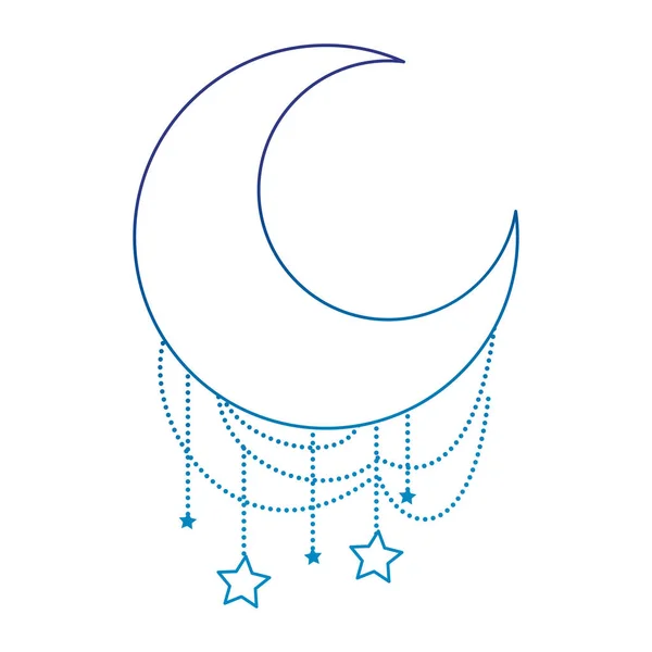 星がぶら下がっているラマダン・カリームの月 — ストックベクタ