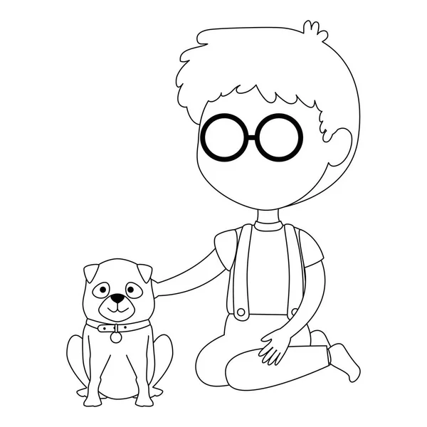 Niño pequeño con carácter de perro — Vector de stock