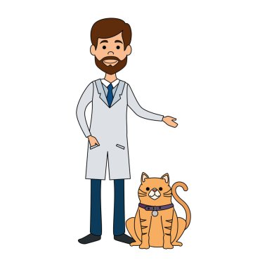 kedi avatar karakteri ile veteriner doktor
