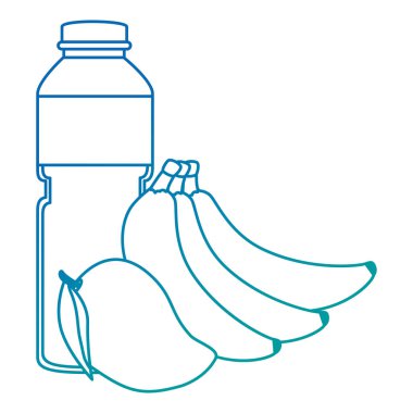 muz ve mango ile meyve suyu şişesi