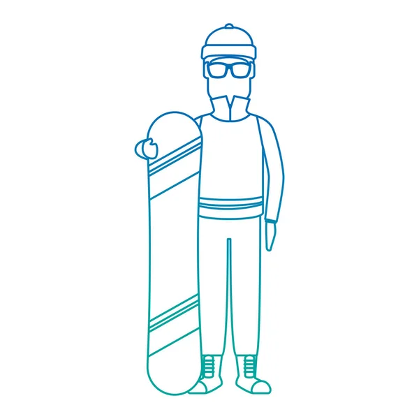 Snowboarder Mann Avatar Charakter — Stockvektor