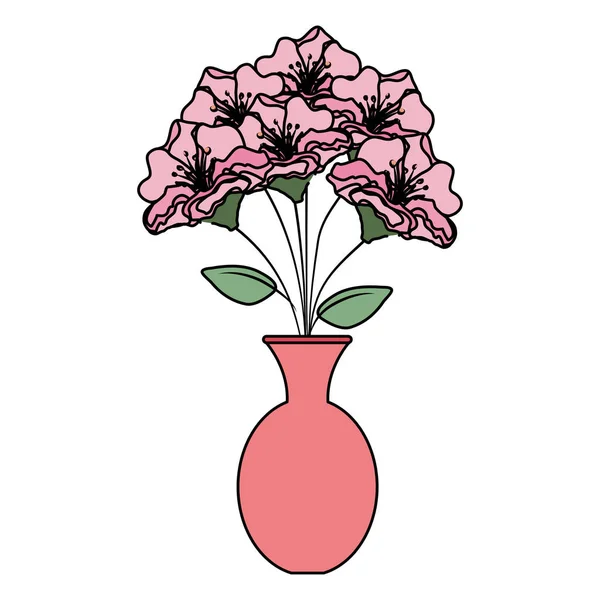 Vase mit Rosen-Symbol — Stockvektor