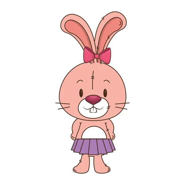 Cute and adorable rabbit female character — Stock Vector