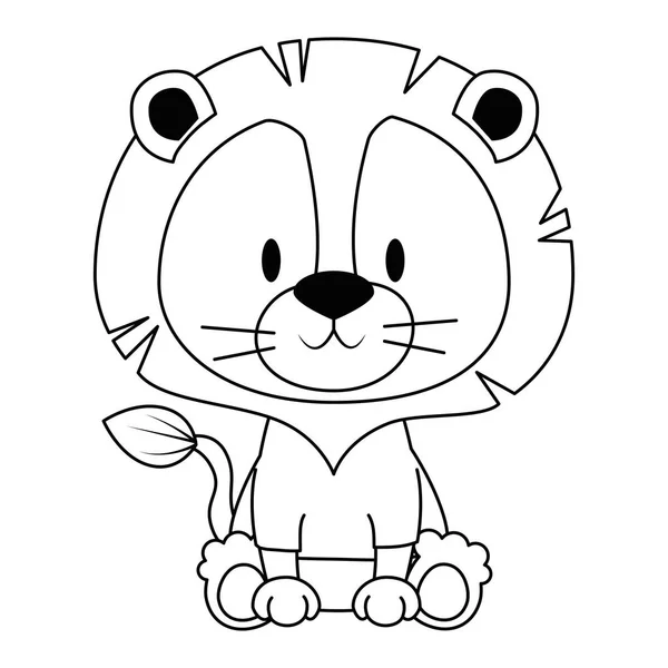 かわいいと愛らしいライオンのキャラクター — ストックベクタ