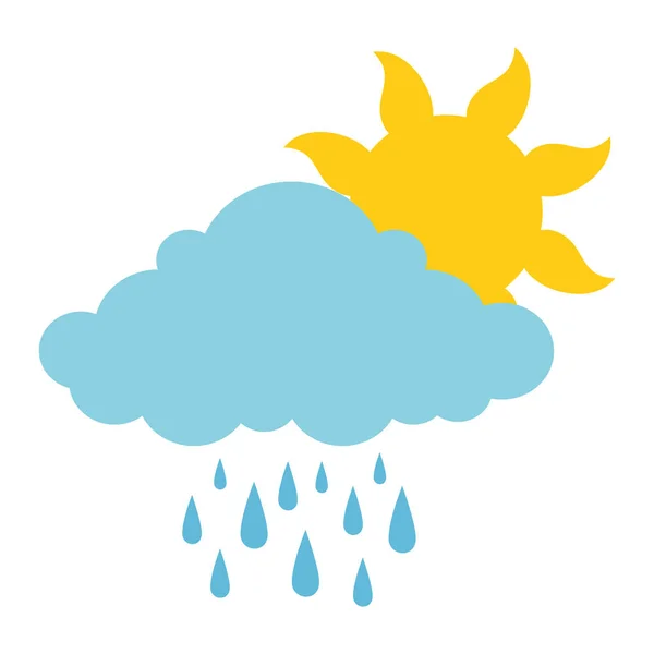 Sol de verano con lluvia — Vector de stock