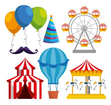 festival kutlamaları için karnaval geleneksel dekorasyon seti