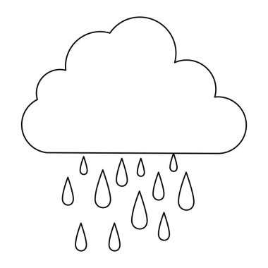 bulut yağmur hava izole simgesi