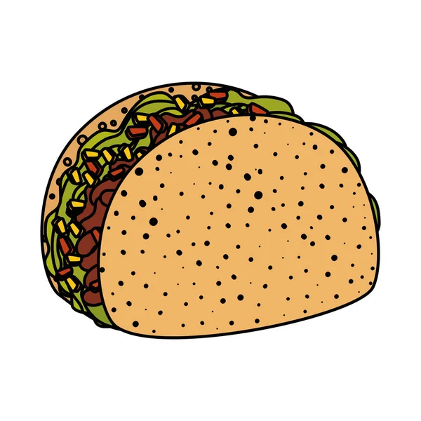 Deliciosa comida mexicana de tacos — Vector de stock