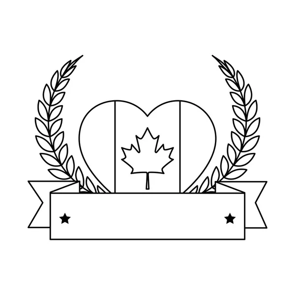 Піктограма «серце з канадською прапором» — стоковий вектор