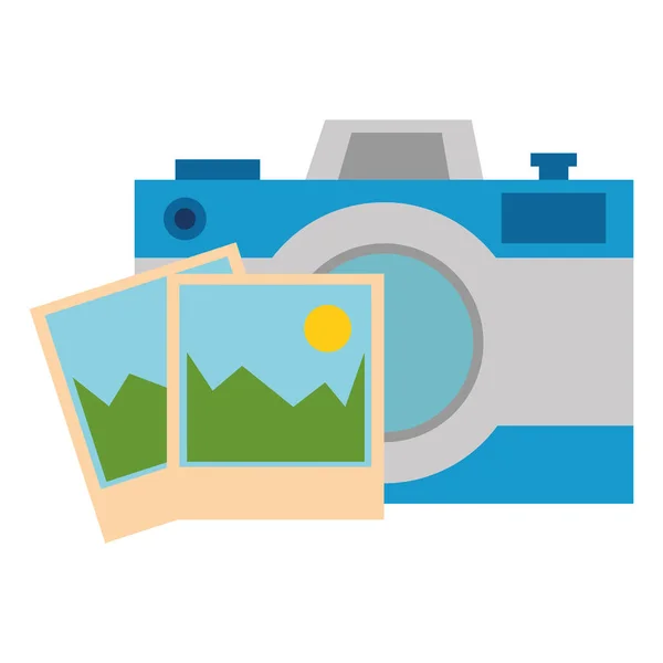 Photographic camera with pictures — Stock Vector