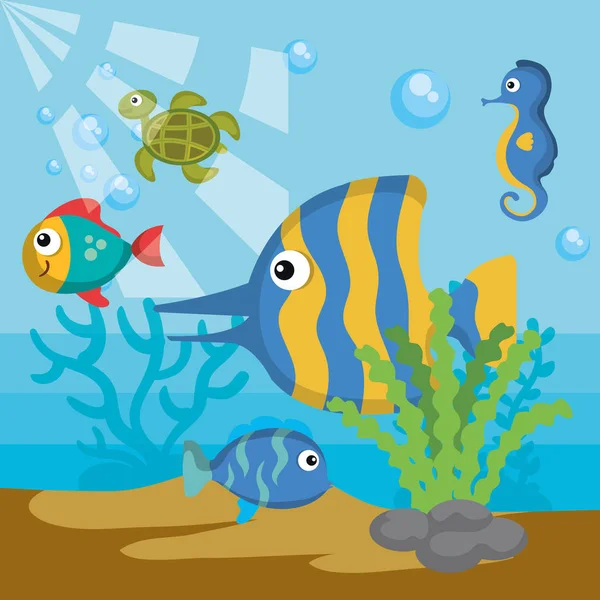 Conception de la vie marine — Image vectorielle