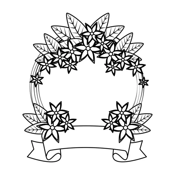 円形の花装飾アイコン — ストックベクタ