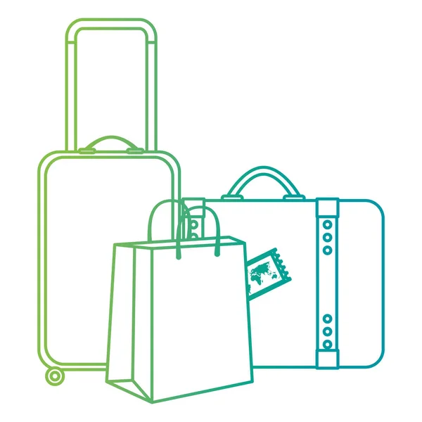 Set Koffer Reise-Ikonen — Stockvektor