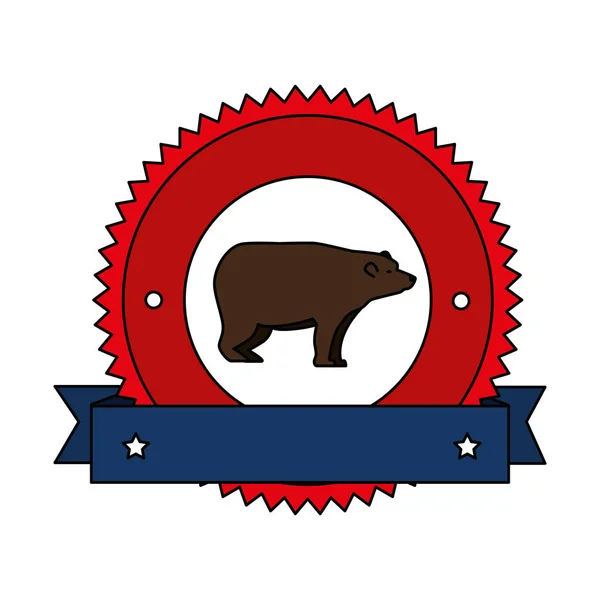 Αρκούδα αγριόγατα με κορδέλα — Διανυσματικό Αρχείο