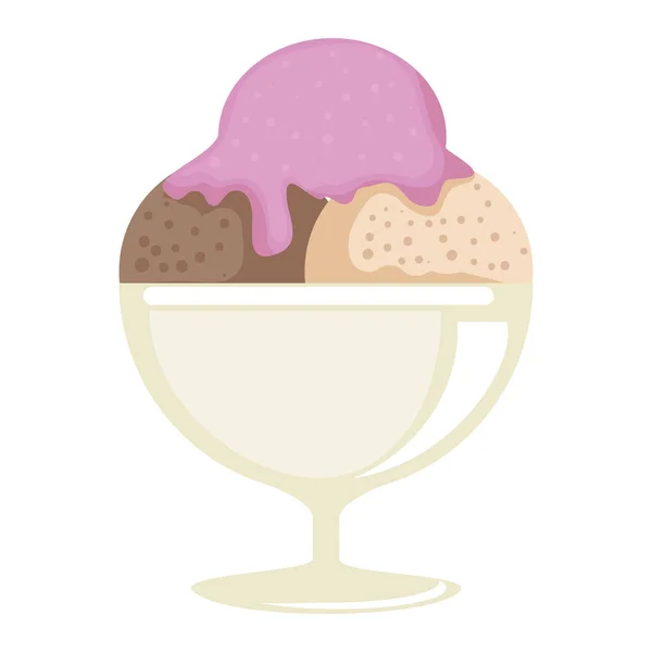 Helado taza aislado icono — Vector de stock