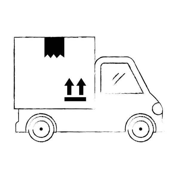 Usługa dostawy ciężarówka odizolowana ikona — Wektor stockowy