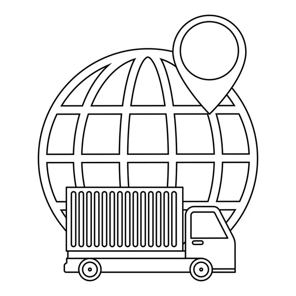 Bol planeet met vrachtwagen — Stockvector