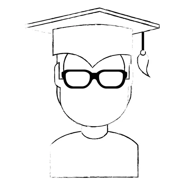Mahasiswa lulus avatar karakter - Stok Vektor