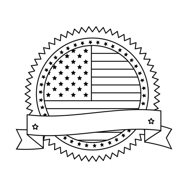 États-Unis d'Amérique emblème circulaire avec ruban — Image vectorielle