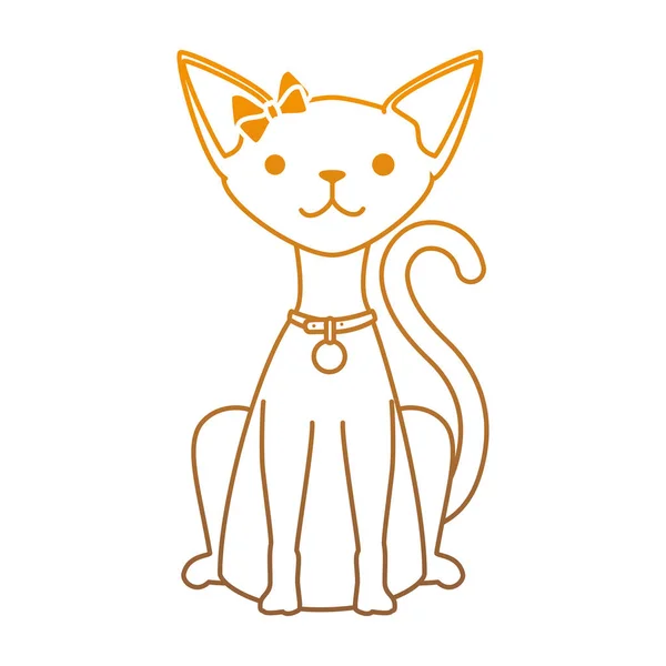 Lindo gato mascota carácter — Vector de stock