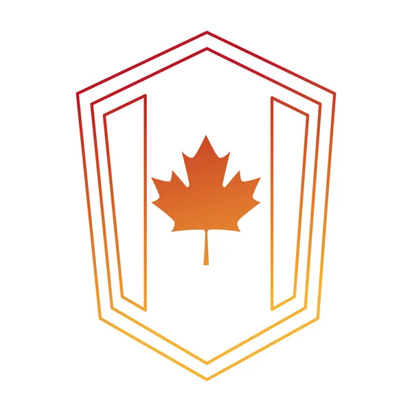 Bandera canadiense en escudo — Archivo Imágenes Vectoriales