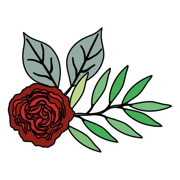 gül ve dekoratif simgesi yapraklar