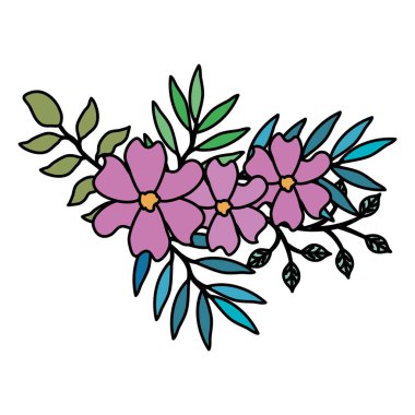 çiçek ve yapraklar dekoratif simge