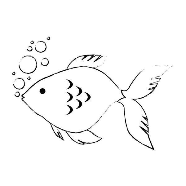 Lindo peces ornamentales con burbujas de aire — Vector de stock