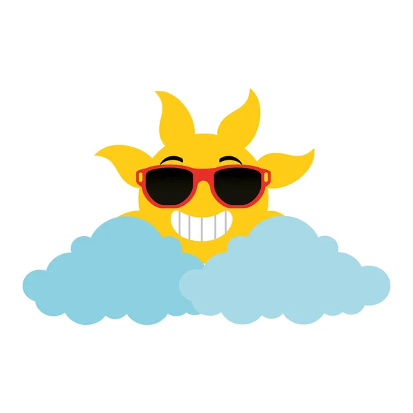 Zomerzon met zonnebril — Stockvector