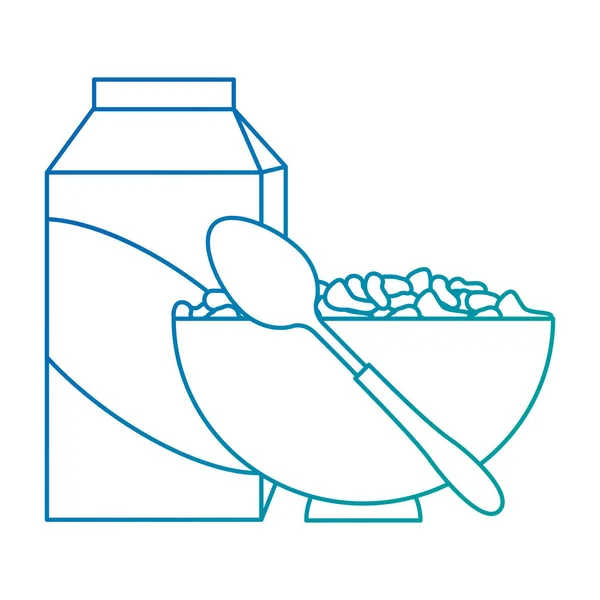 Céréales au lait et plat — Image vectorielle