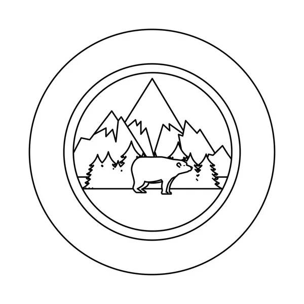 Vilda björnen grizzly-ikonen — Stock vektor
