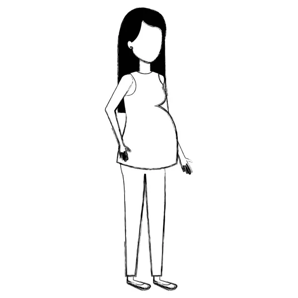 Mulher gravidez avatar personagem — Vetor de Stock