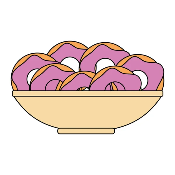 Ciambelle dolci nel forno del piatto — Vettoriale Stock