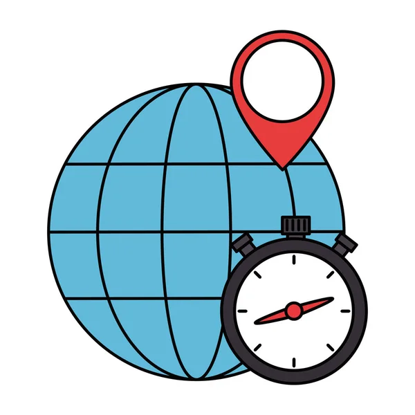 带有行星的计时计时器 — 图库矢量图片
