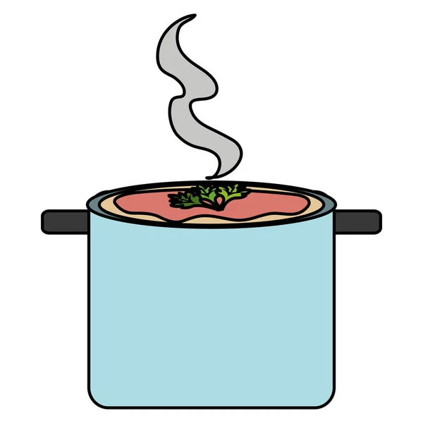 Matlagningssoppa i kök — Stock vektor
