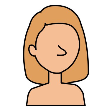 güzel ve genç kadın gömleksiz karakter