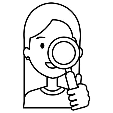 Arama büyüteç ile kadın