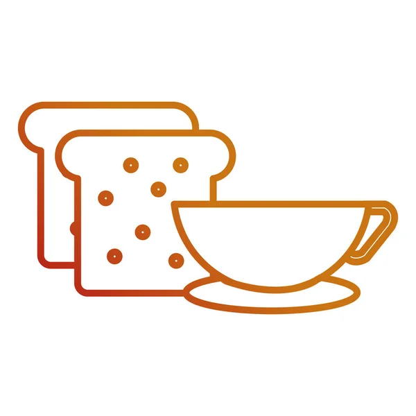 Хлеб тост с чашкой кофе — стоковый вектор
