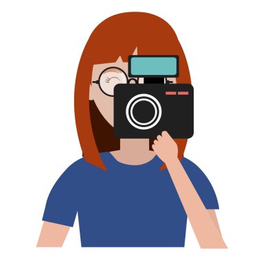kadın fotoğrafçı ile fotoğraf makinesi